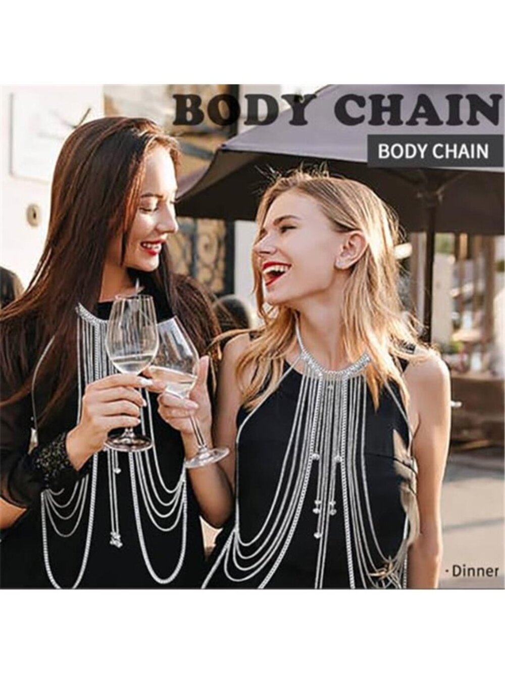 Body Chain Necklace Flower Lace Body Chain Layered Tassel Body Crossover - Picture 6 of 6
